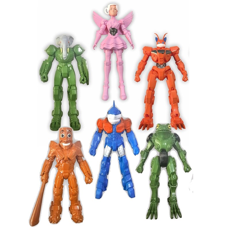 国外山海经人形通通通木棍人手办机甲版轮胎青蛙跑鞋鲨鱼摆件玩具