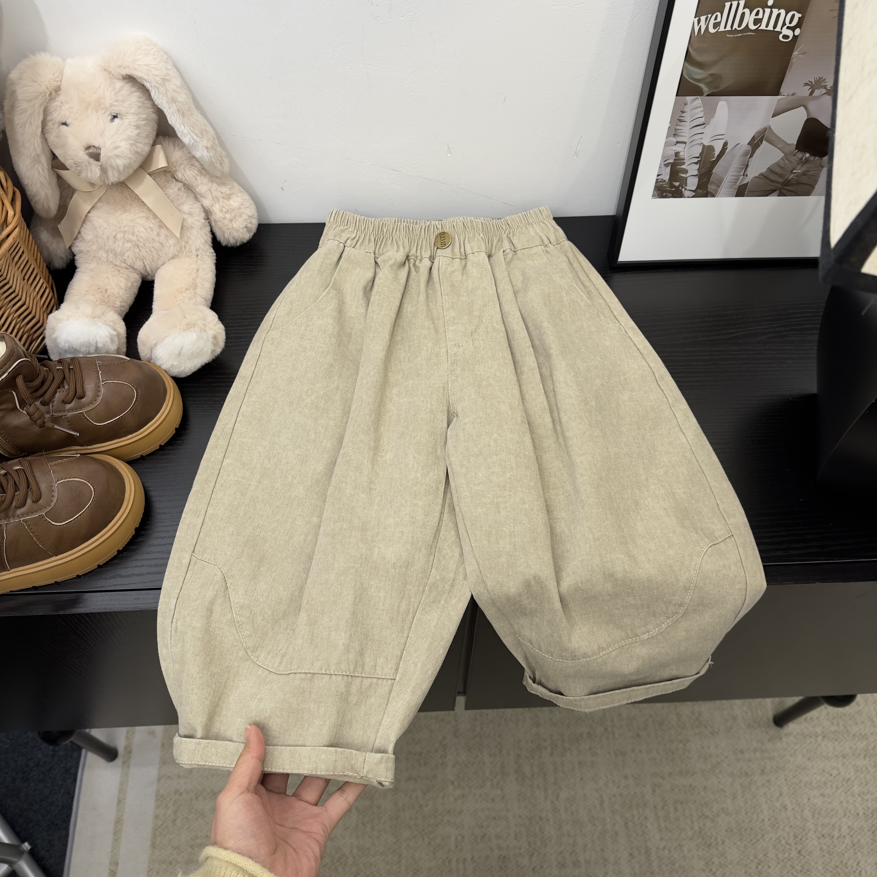 男童裤子夏季春季新款宽松休闲裤水洗裤男女童宝宝长裤小童长裤潮