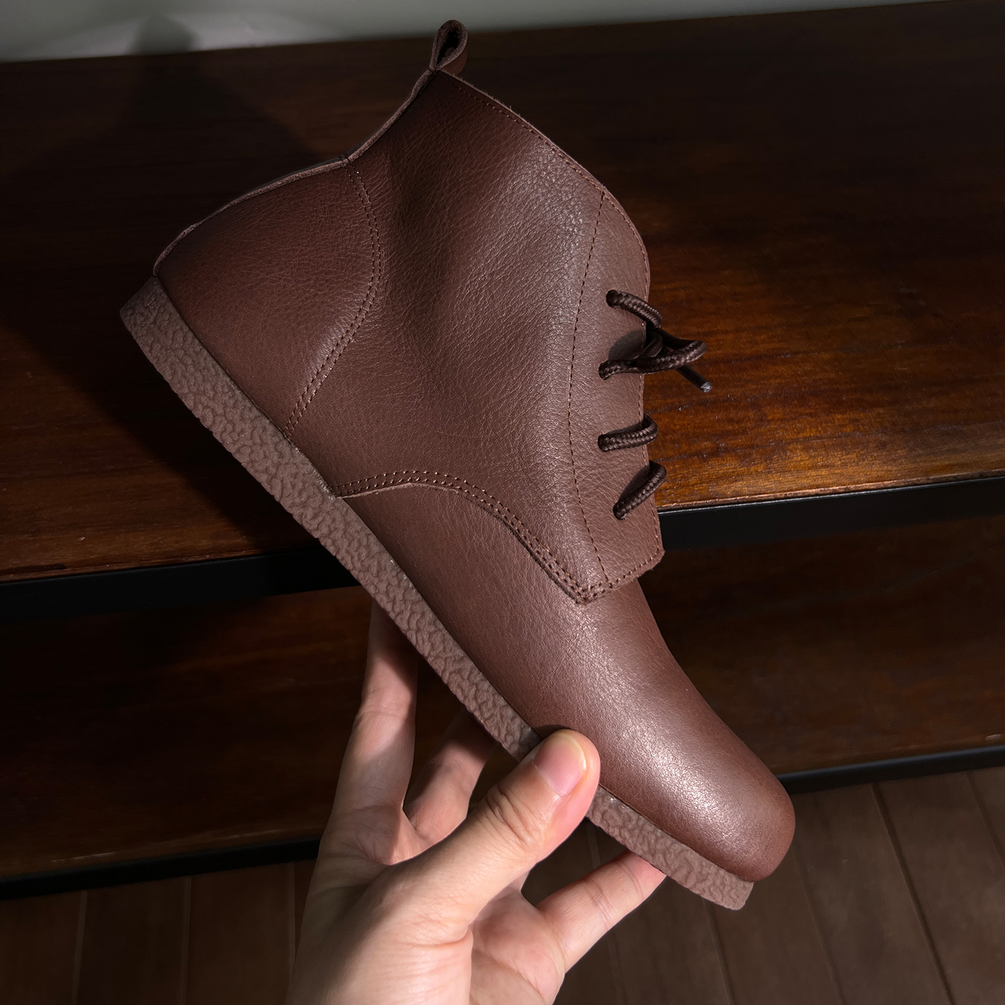 林印象手工复古真皮短靴女头层牛皮2025秋冬新款系带马丁靴勃肯靴