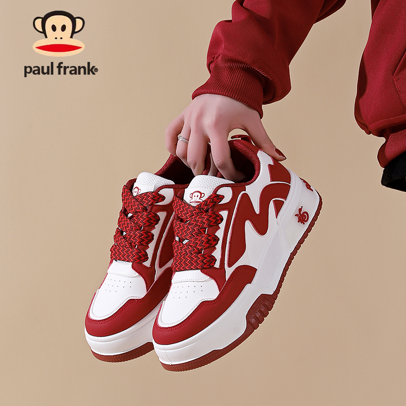 大嘴猴板鞋情侣鞋2025秋季新款厚底增高红色时尚休闲小众潮鞋低帮