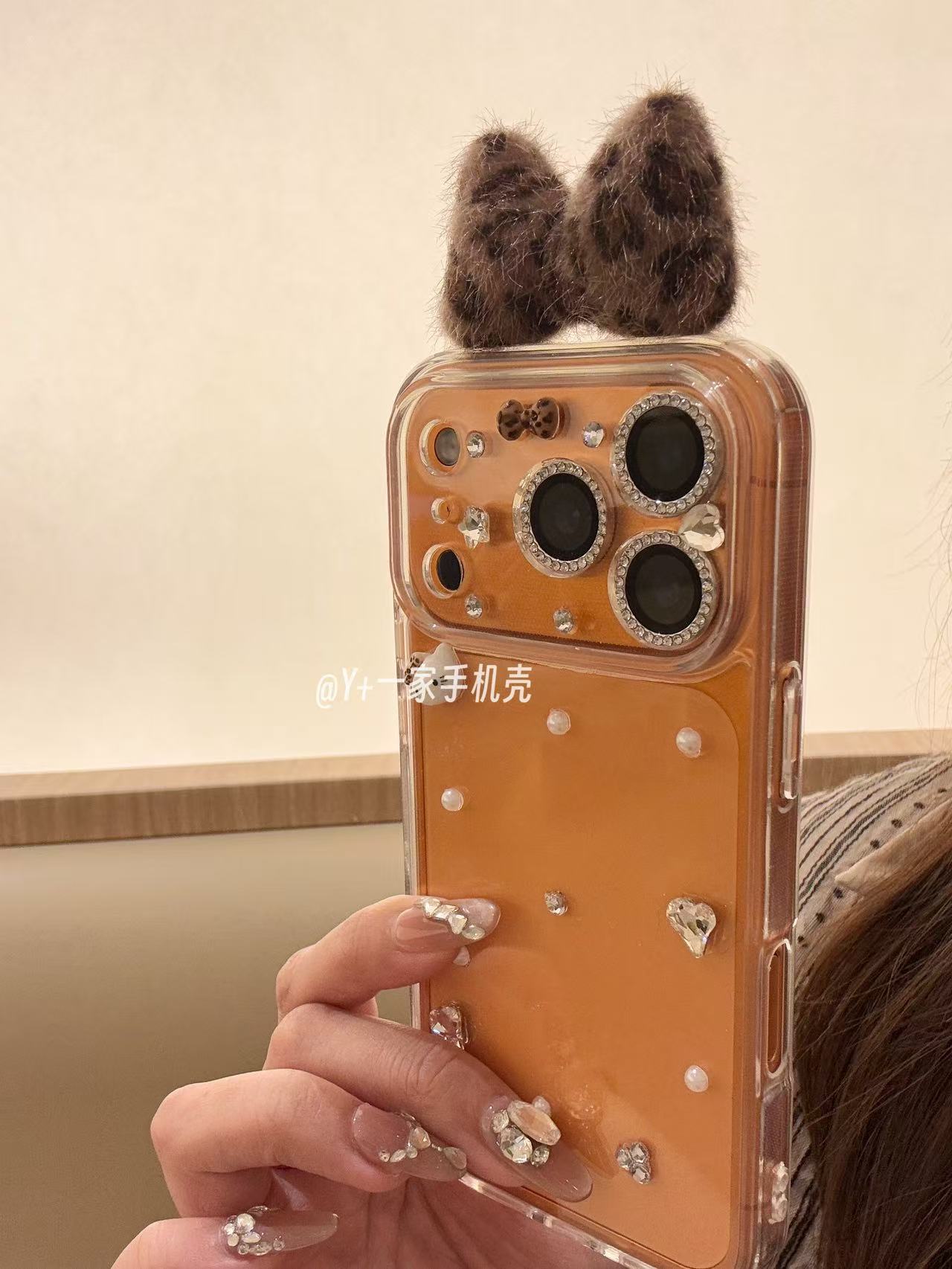 透明kt猫适用苹果17promax手机壳豹纹蝴蝶结iphone17/16/15/14/13