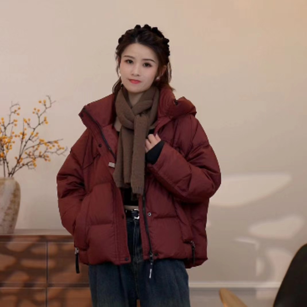 冬季新款厚款连帽韩版宽松休闲时尚百搭羽绒服女加厚保暖外套