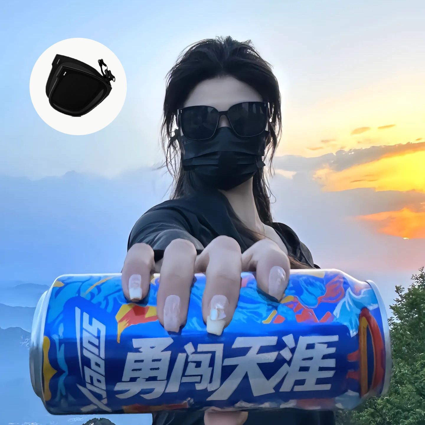 2024新款可折叠近视夹片墨镜女超轻网红眼镜偏光太阳镜男开车专用