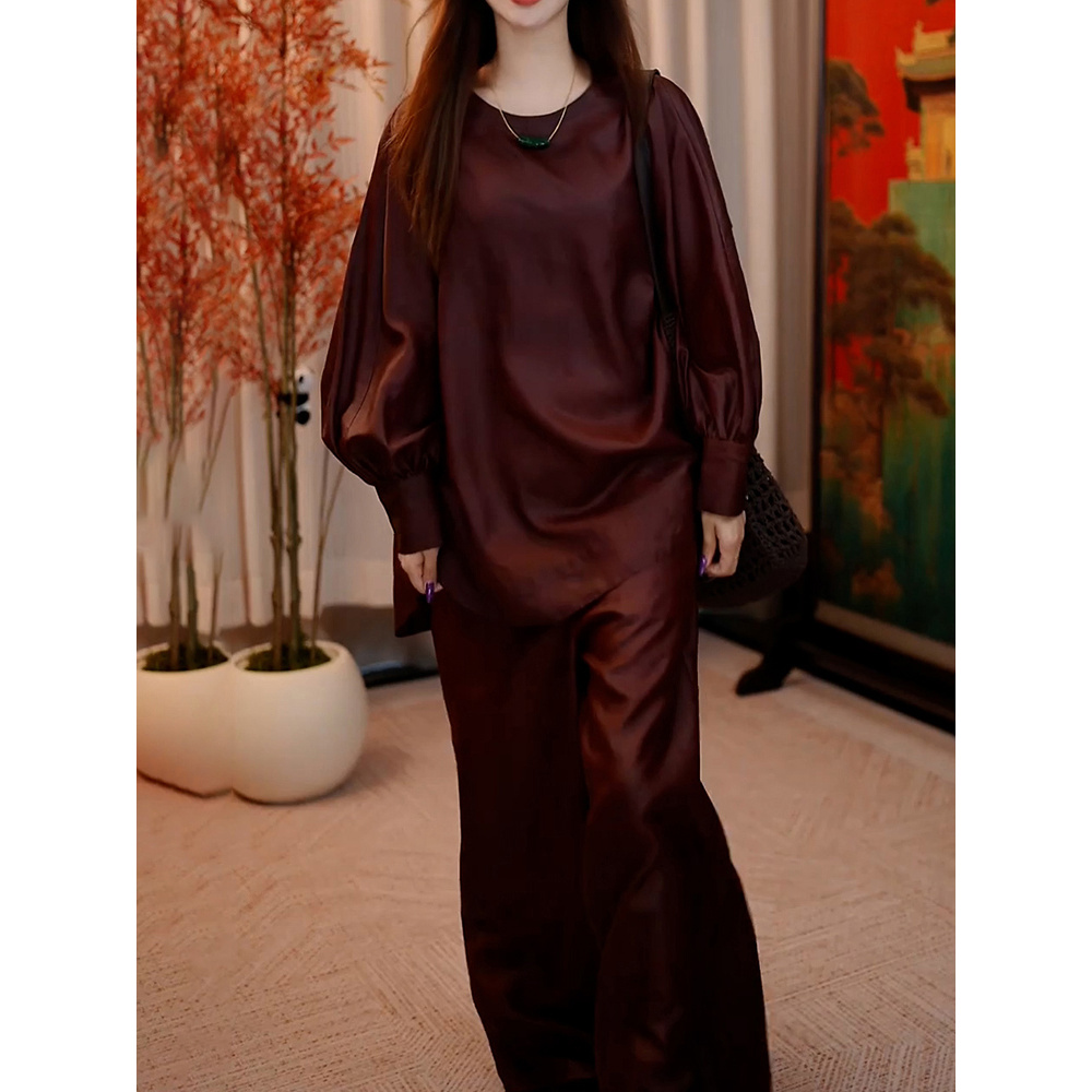 精致优雅时尚国风套装2025秋季新款高贵气质减龄百搭衬衫+阔腿裤