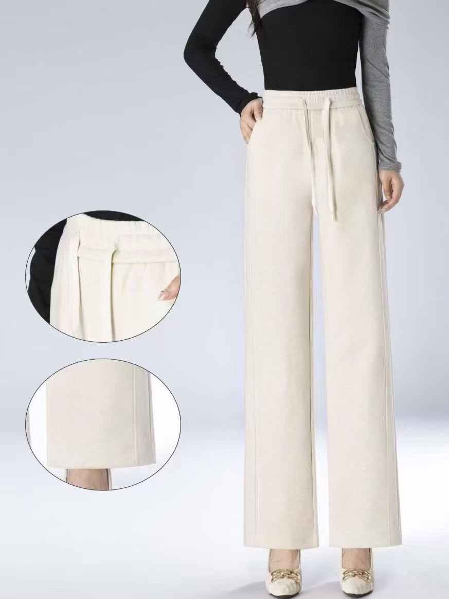 2025绵羊毛窄版高腰女裤2025秋冬季新款今年流行时尚垂感窄版8893