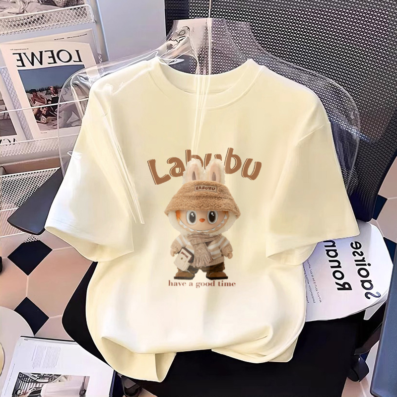 【纯棉】儿童夏装短袖t恤2025新款中大童洋气印花上衣男女童宽松潮T