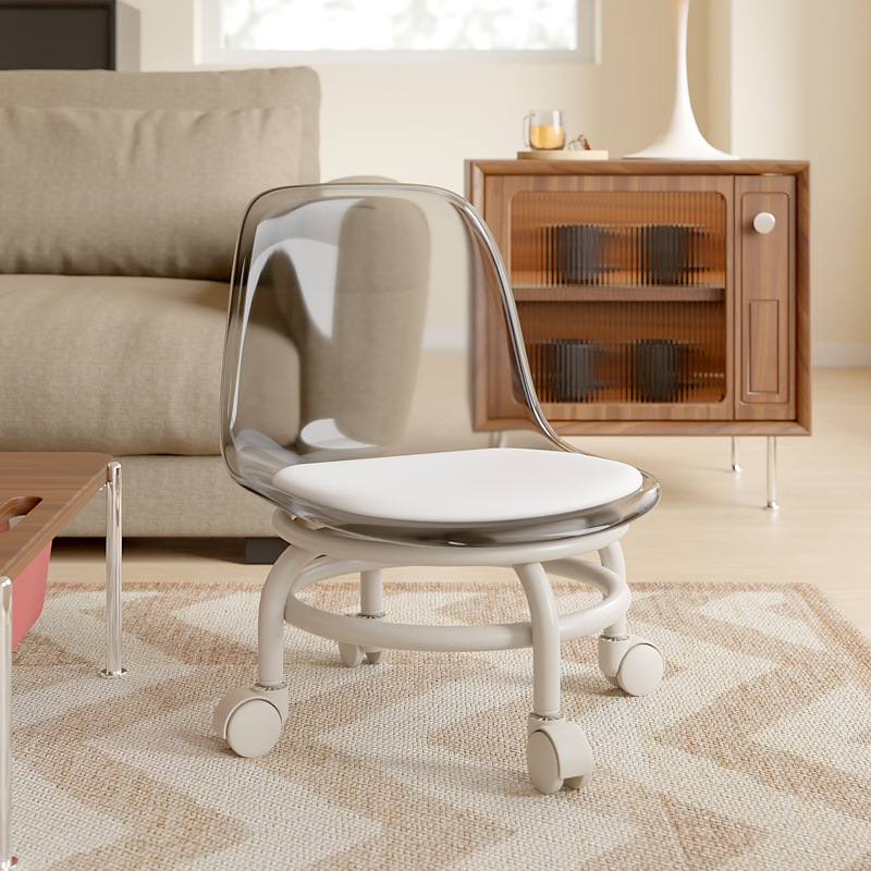 带轮子小凳子美缝轮滑矮凳带娃学步旋转椅子移动小凳子万向轮凳子