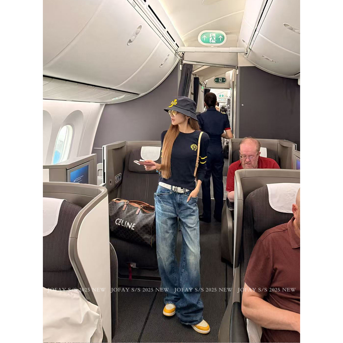 【CHASINGLIGHT】|机场私服牛仔裤|磨白压褶蓝色牛仔裤 K1659