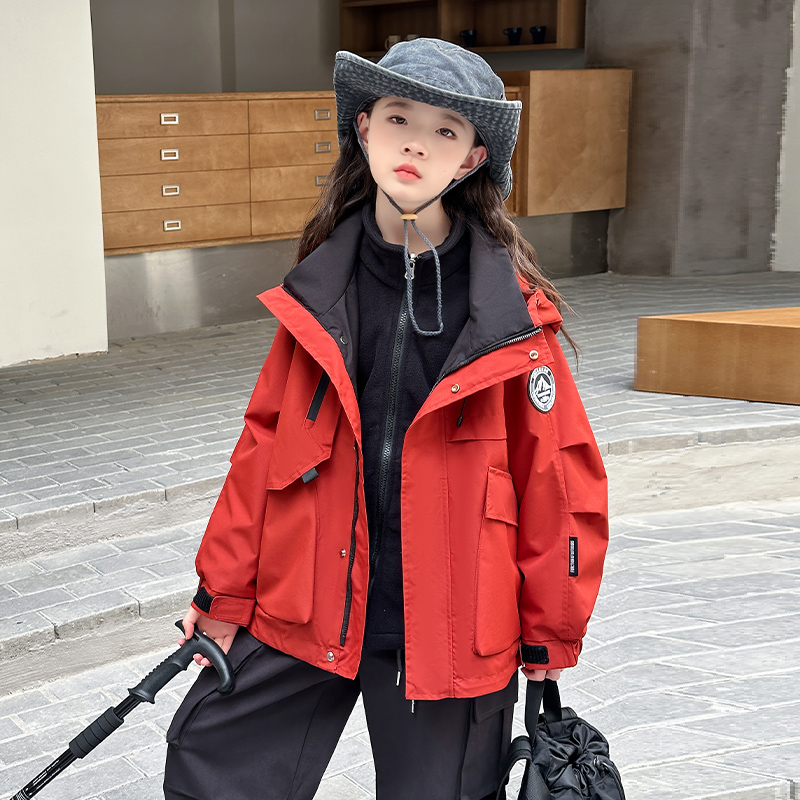 女童女孩潮酷三合一冲锋衣外套秋冬装新款儿童洋气秋季中大童上衣