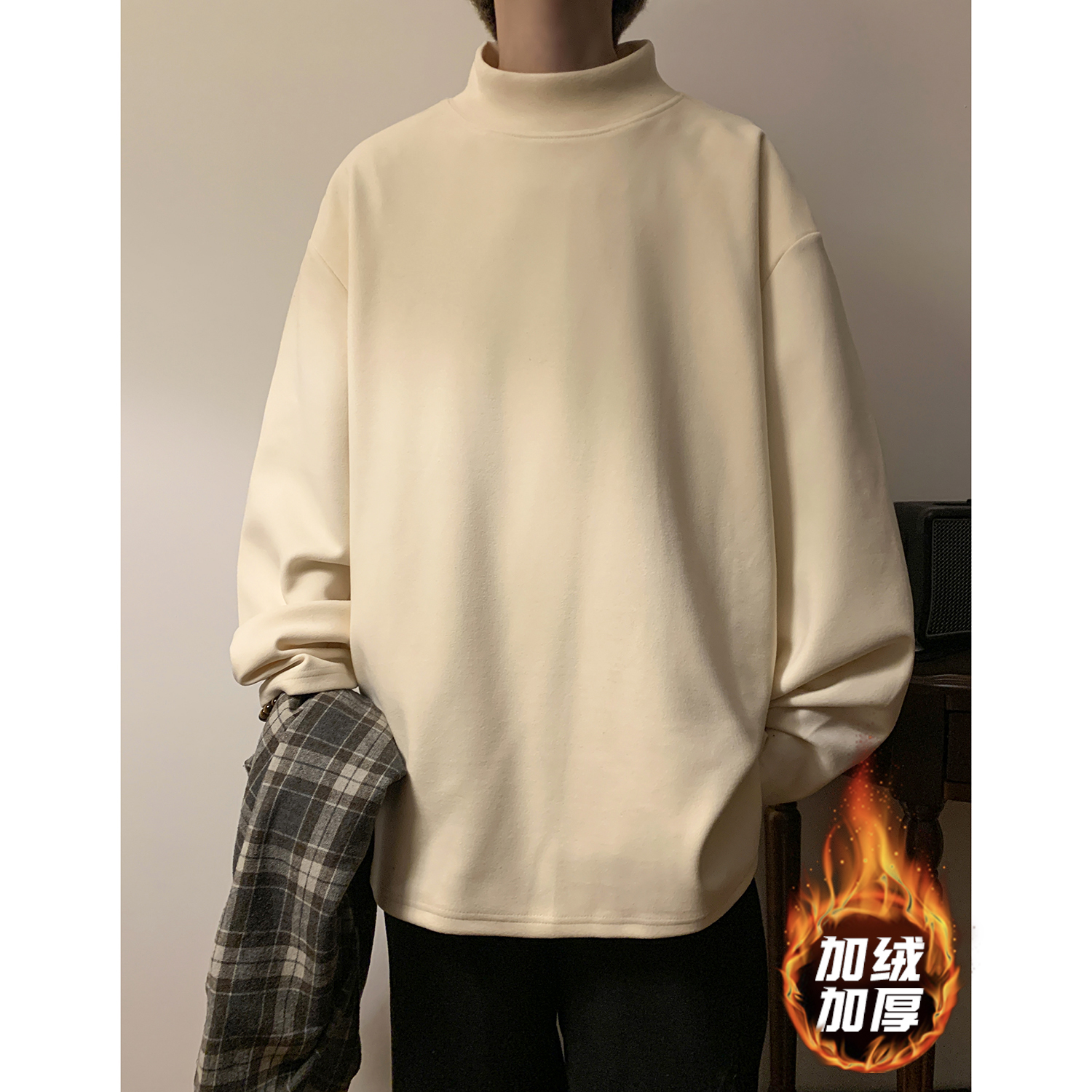 东方骆驼打底衫男秋冬季2025新款半高领德绒上衣青年内搭长袖t恤