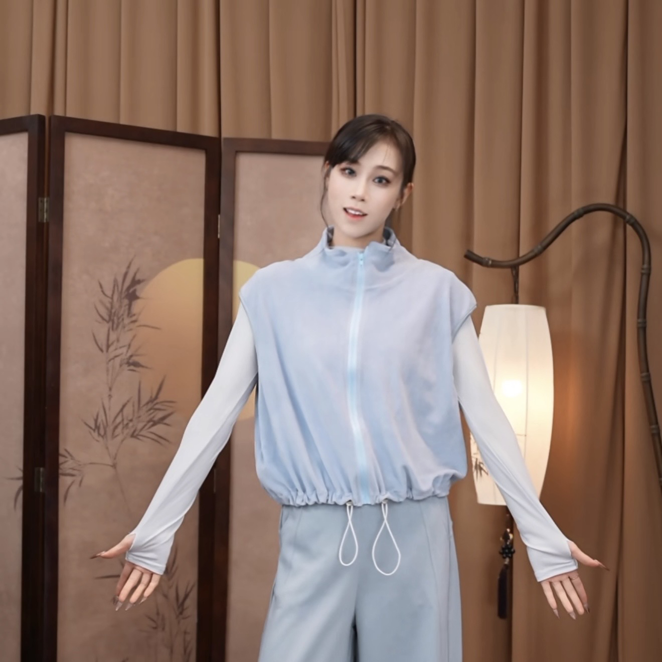 091-MuMu秋冬颗粒绒保暖舞蹈马甲外套运动瑜伽普拉提