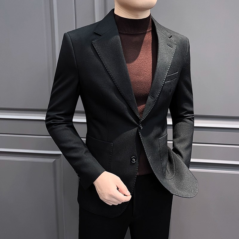 潮牌男装高级感穿搭商务小西装2026秋冬新款修身显瘦西服外套上衣