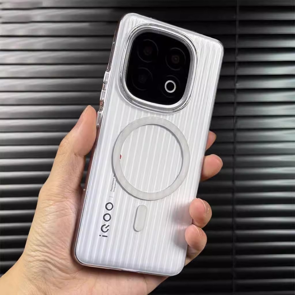 适用于iQOO13光栅手机壳iqoo13透明磨砂瓦楞条纹磁吸保护壳爱酷13