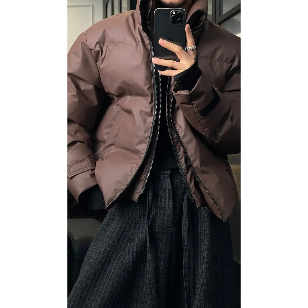 叨叨原版冬季新品高级感痞帅立领棉服男潮牌宽松百搭保暖棉衣外套