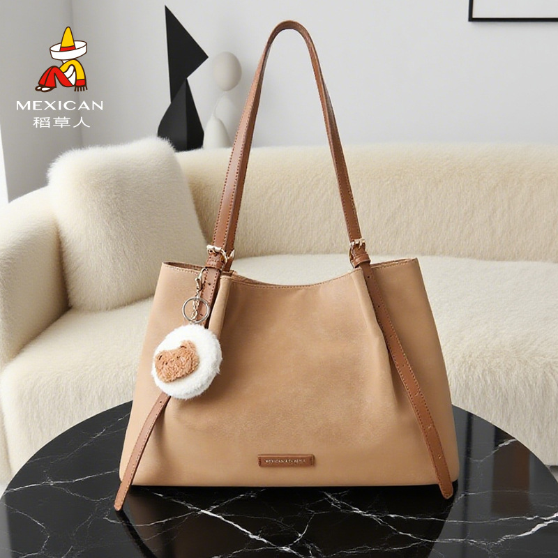 稻草人包包女2025新款百搭时尚斜跨包耐磨托特包大容量通勤女包