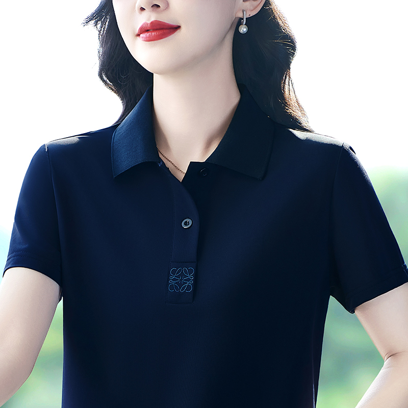 哥弟阿玛施正夏季POLO衫薄款桑蚕丝短袖T恤休闲宽松凉感百搭上衣