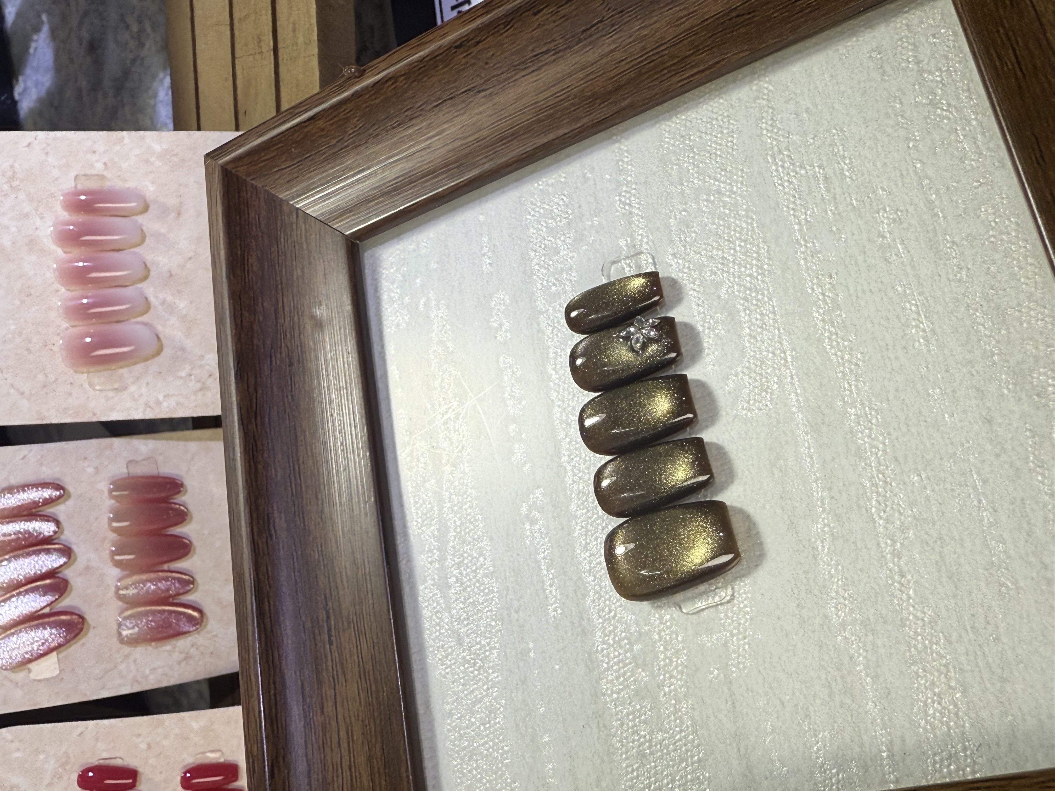 【冰美式】秋冬新款美拉德显白金棕猫眼纯手工穿戴甲穿戴式美甲