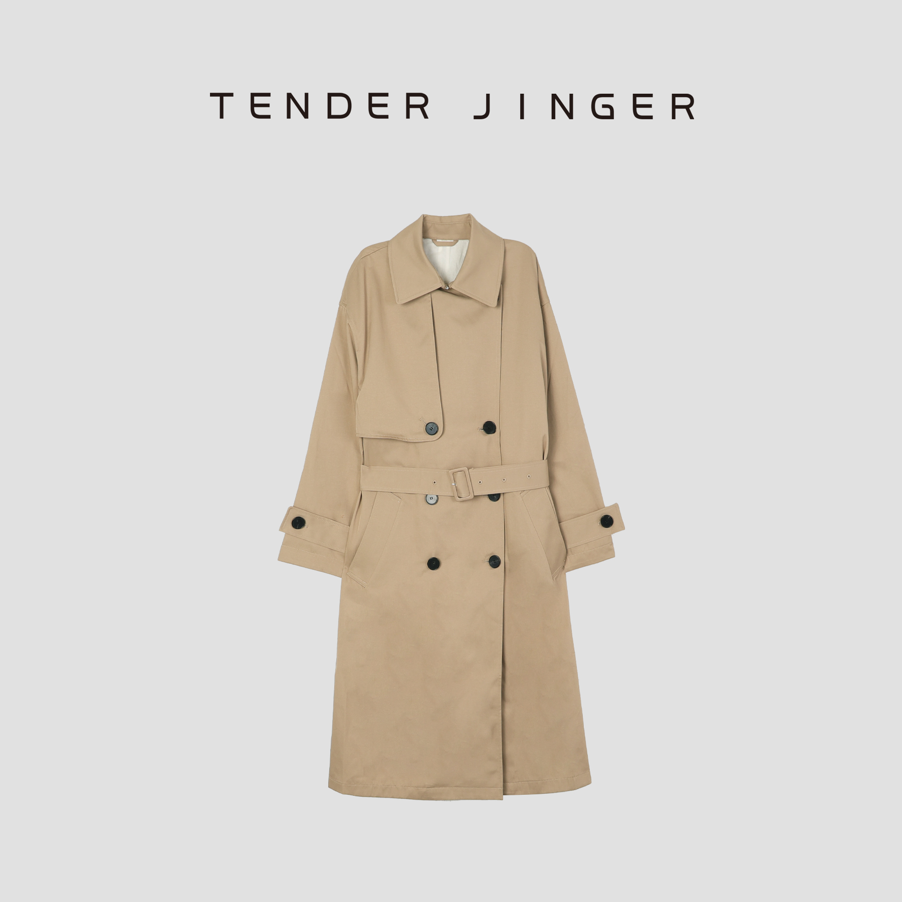 Tender Jinger长款双排扣风衣外套T51HMD80149
