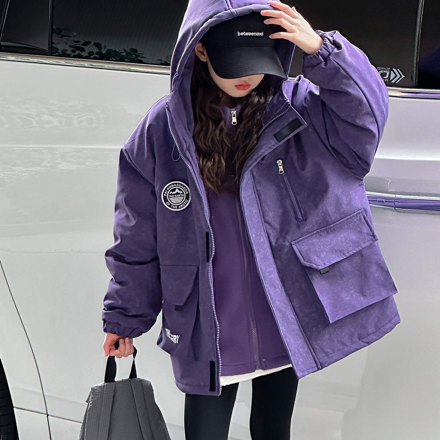 女童派克服外套秋冬款2025新款洋气儿童冬装加厚大童三合一冲锋衣