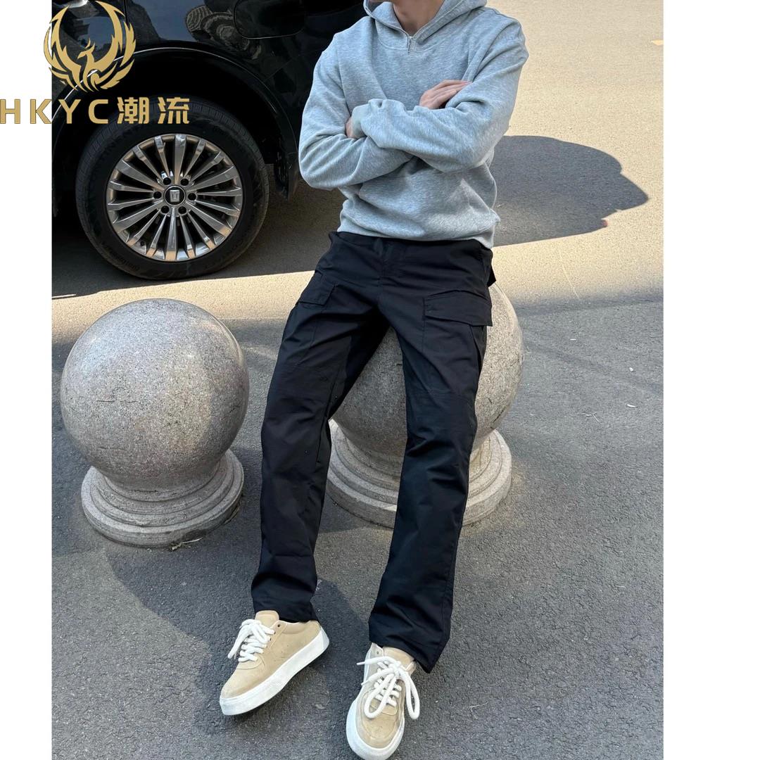 HKYC美式简约工装裤复古立体剪裁工艺多口袋长裤春秋男款2025