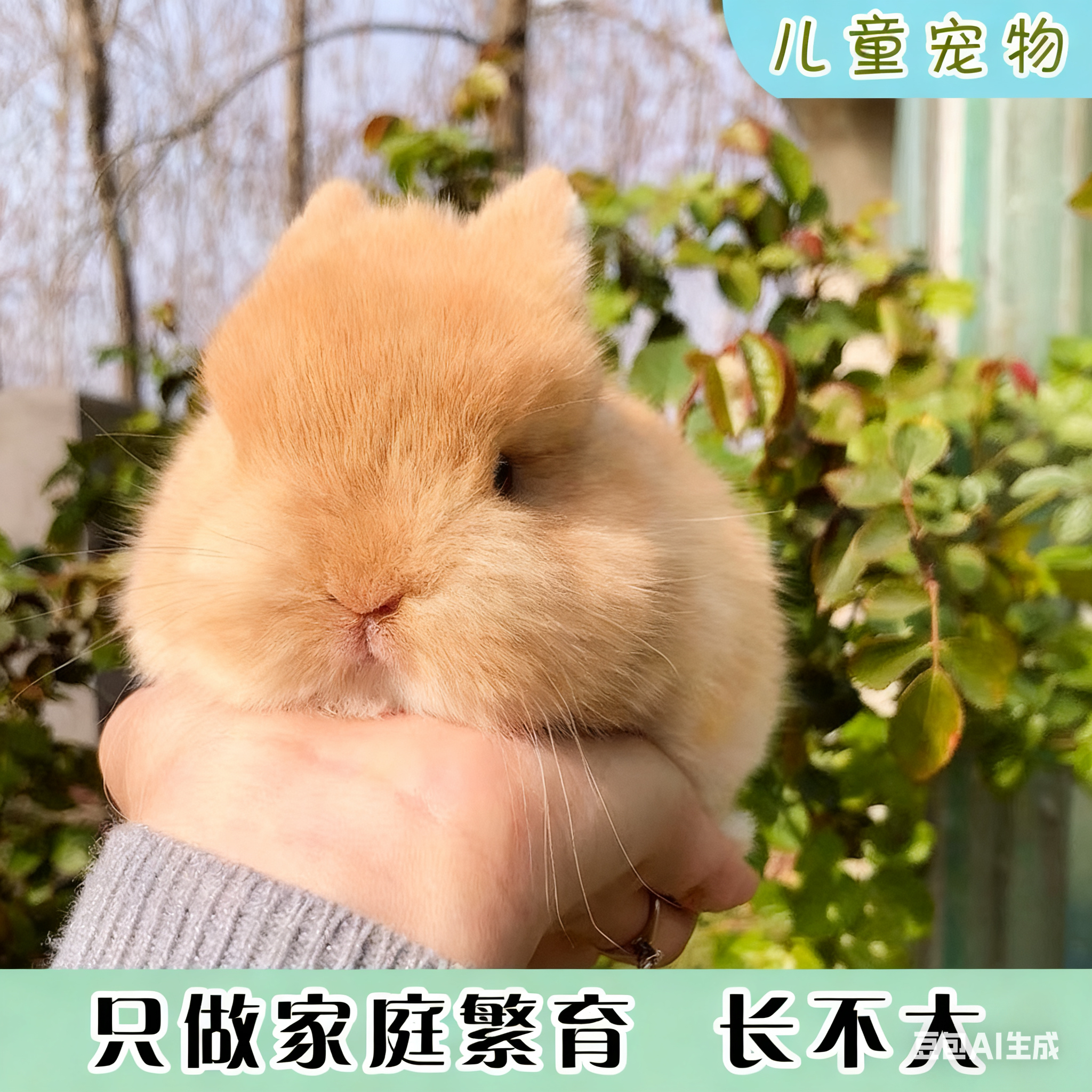 b适合宿舍家养的长不大迷你侏儒兔