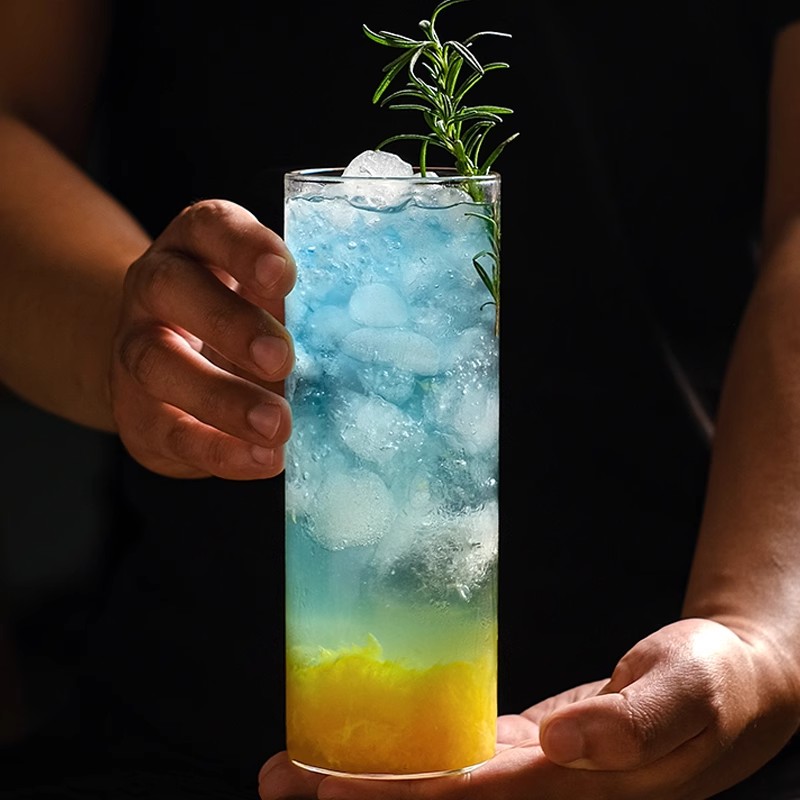 日式柯林杯轻薄直筒杯酒吧饮料玻璃杯冷饮杯网红长饮杯鸡尾酒杯