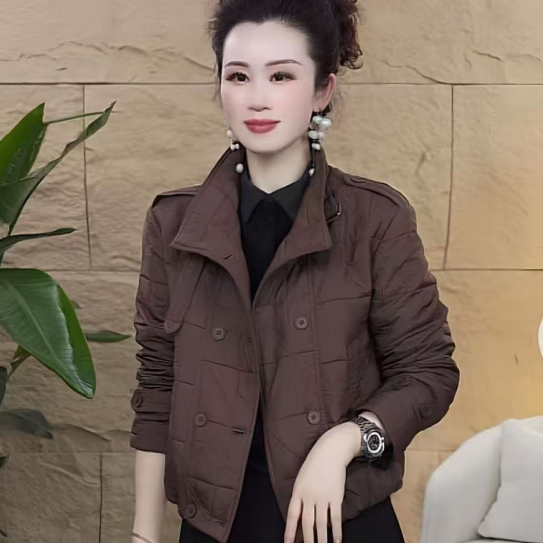 【歌莱图】2025年冬季款风衣棉服设计感百搭时尚休闲外套#6786