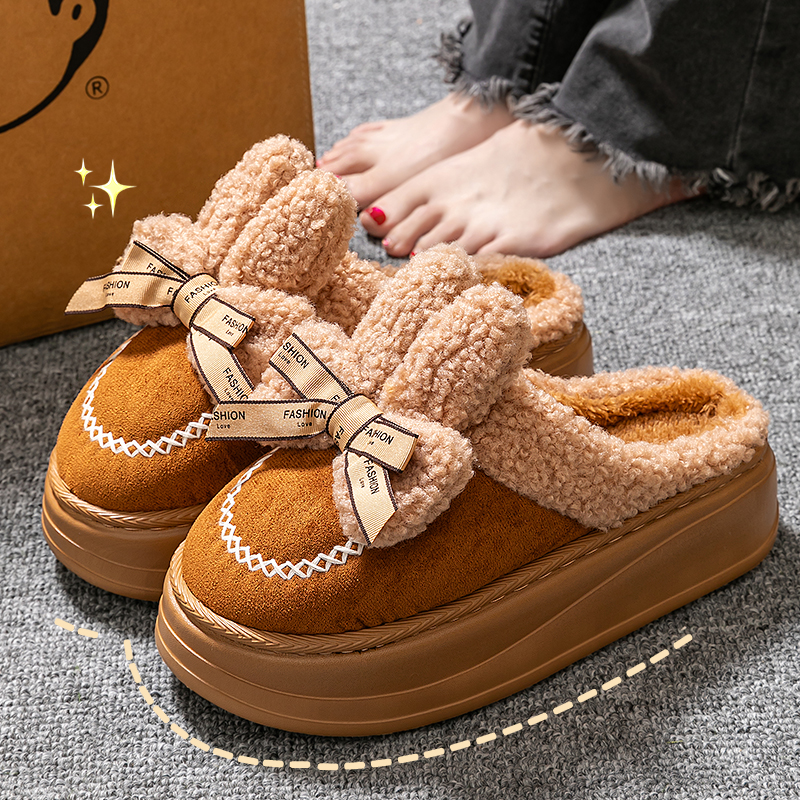 厚底棉拖鞋女款秋冬季2025新款爆款室内居家防滑保暖加绒拖鞋女士