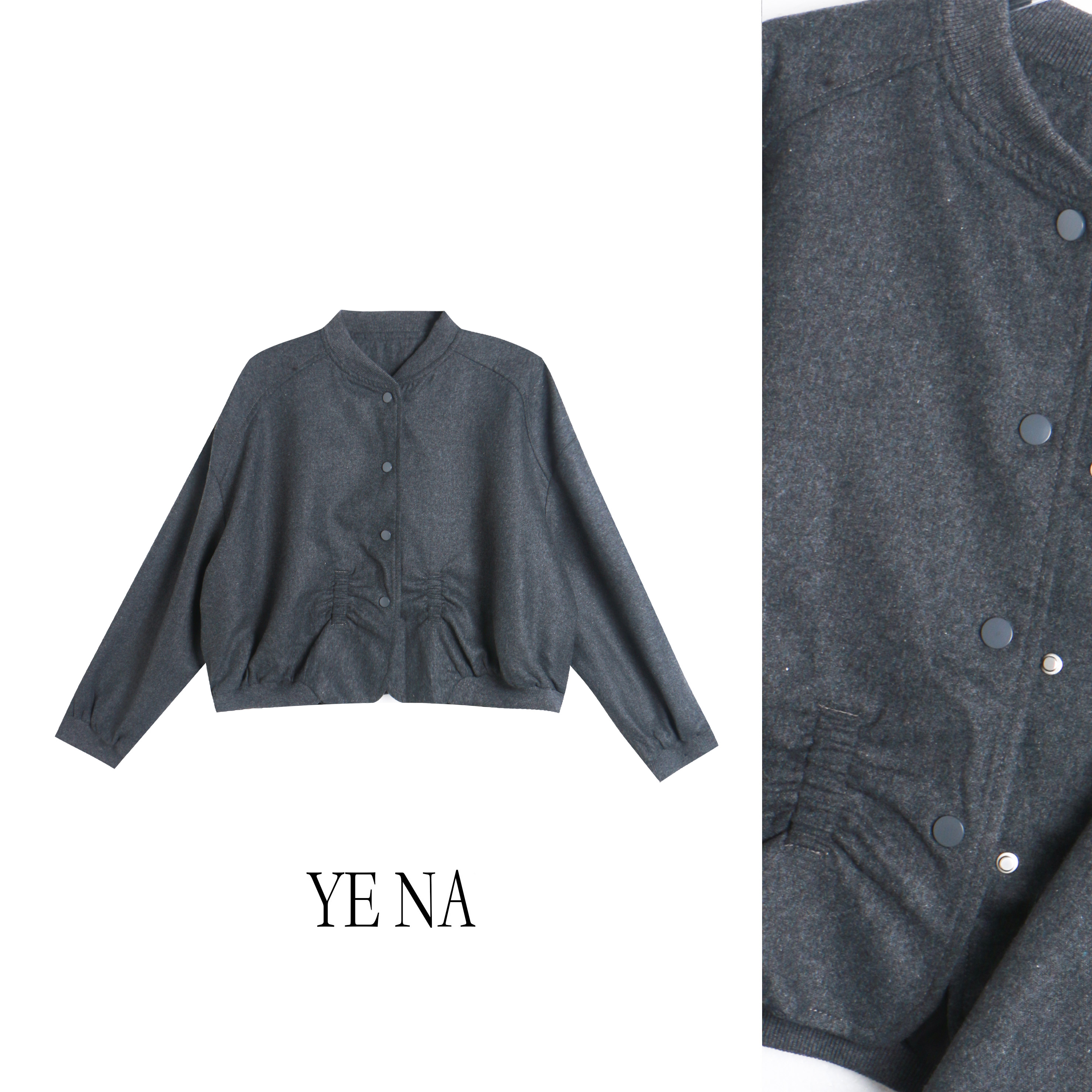 欧韩秋季新款时尚潮流百搭小众设计高级感褶皱减龄短外套SY723