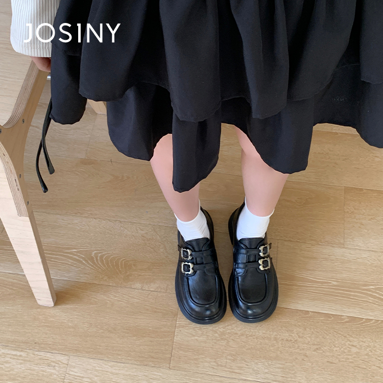 卓诗尼热卖爆款小皮鞋女2025新款春季复古法式英伦风单鞋厚底乐福