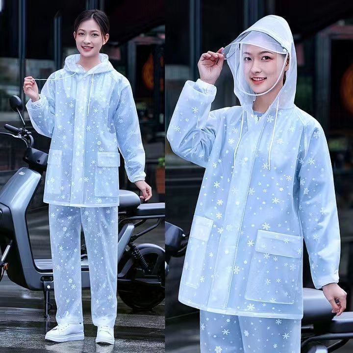 防暴雨时尚雨衣套装加厚PVC材质分体雨裤两件套骑行旅游登山钓鱼