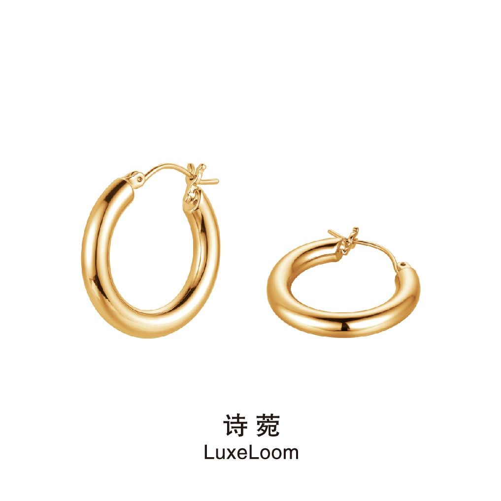 LuxeLoom/诗菀 铜合金耳饰 【个性C形耳环】复古冷淡A0072