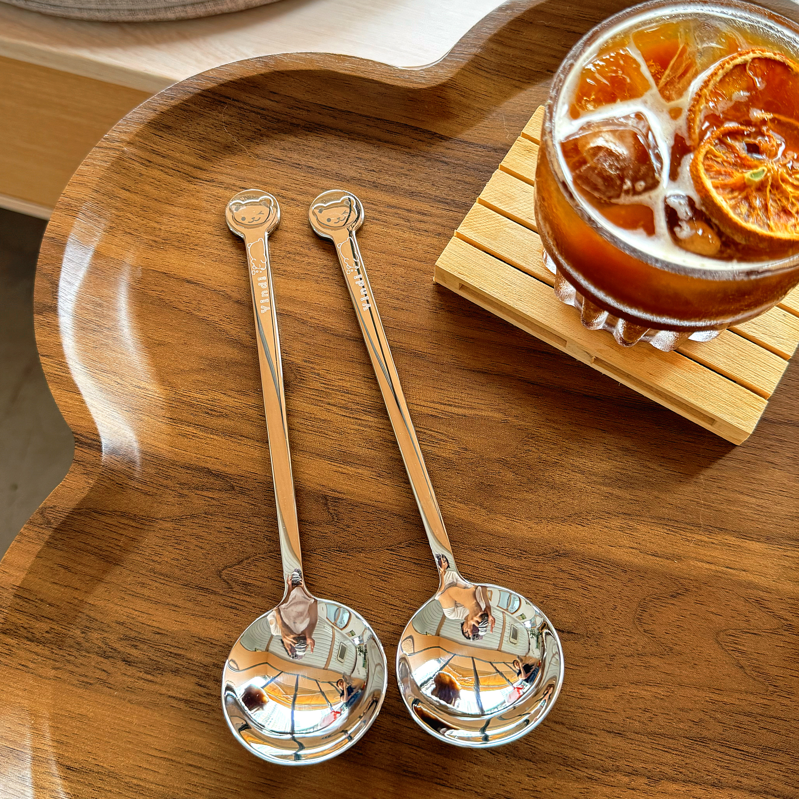 韩式316L不锈钢叮当熊勺子家用长柄勺吃饭勺西餐勺西瓜勺调羮汤勺