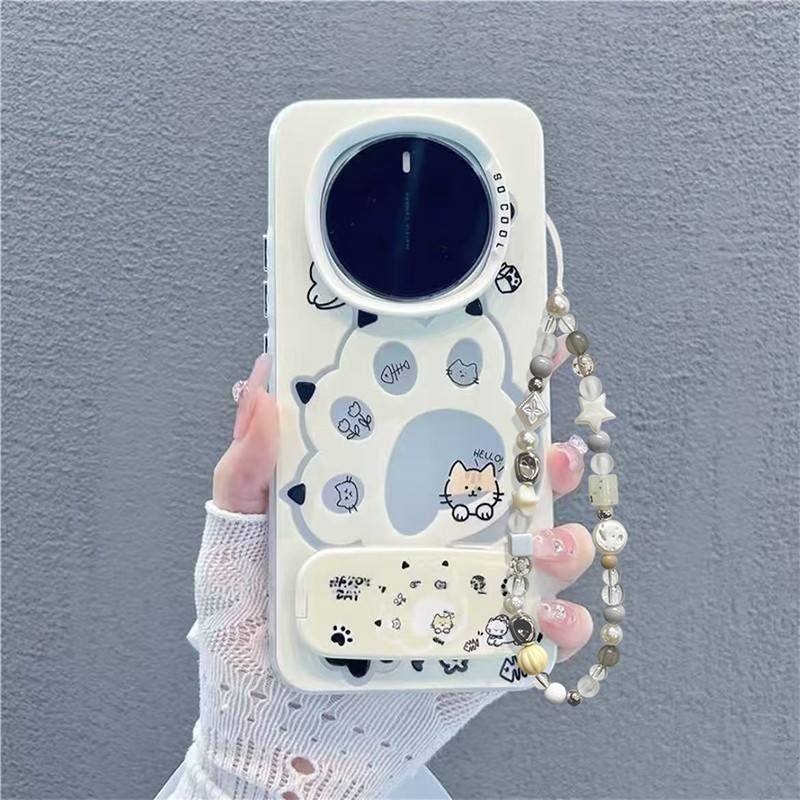 适用可爱猫爪苹果16/15promax彩银手机壳华为oppovivo小米红米14