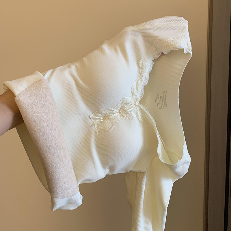 保暖内衣女士带胸垫加绒加厚发热打底内搭秋衣秋裤2025新款冬季