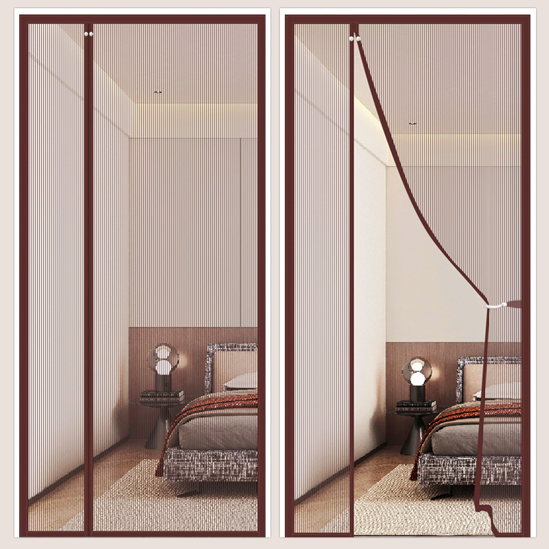 2025年新款金刚纱防蚊门帘夏季家用磁性自粘高档全磁条金刚网门帘