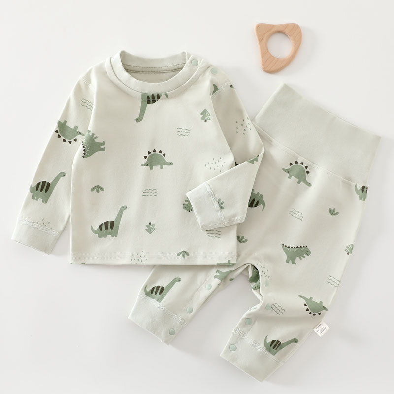 【裤腿可开】纯棉无骨婴儿秋衣裤套装吸湿排汗宝宝内衣裤打底衣套头