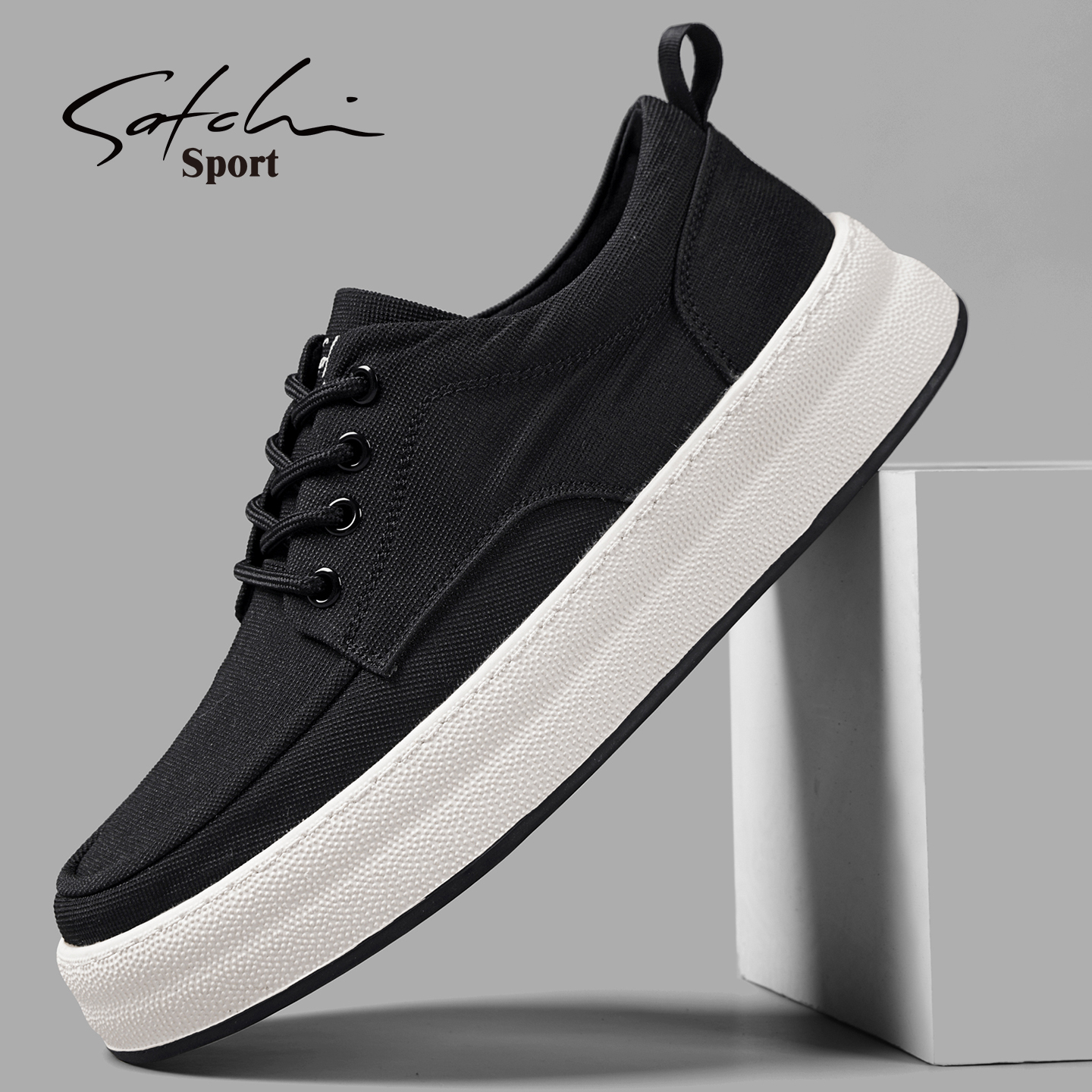 沙驰男鞋2025年新款秋季透气百搭男士休闲板鞋软底防滑运动帆布鞋