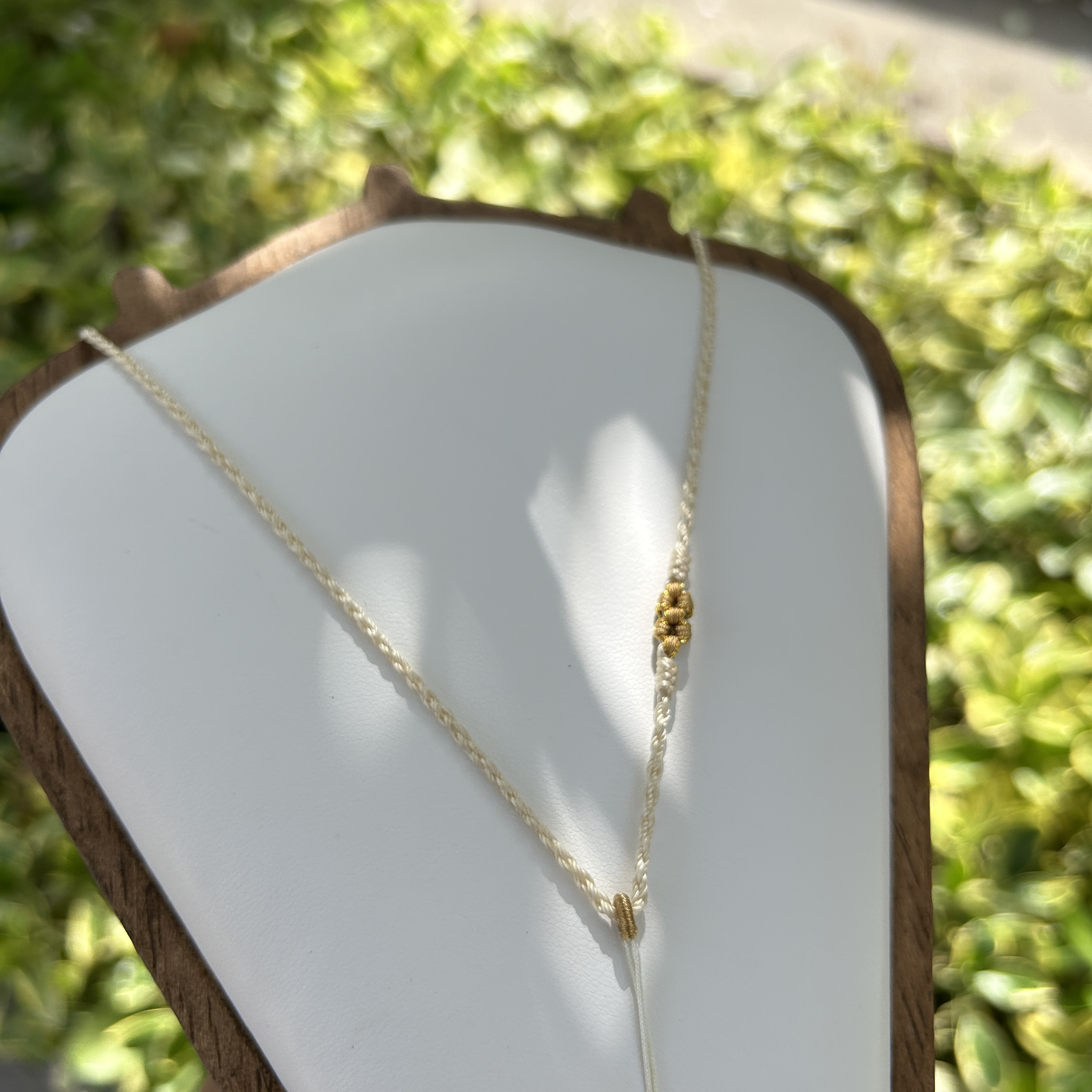 纯手工编织细款四小花设计款挂坠绳可调节细吊坠绳