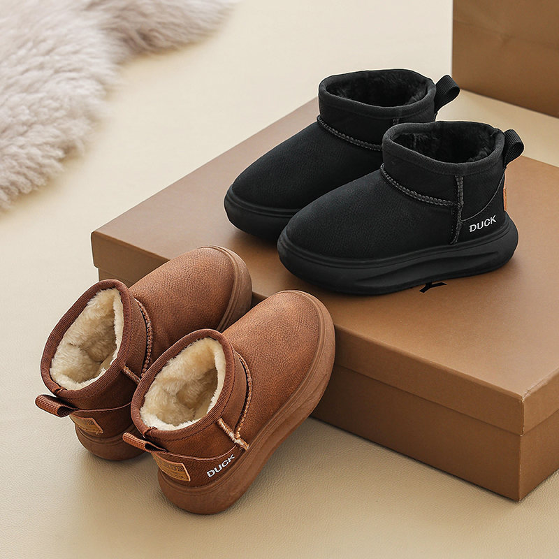 小黄鸭儿童雪地靴女童冬季加绒加厚大棉鞋防水防滑东北男童雪地棉