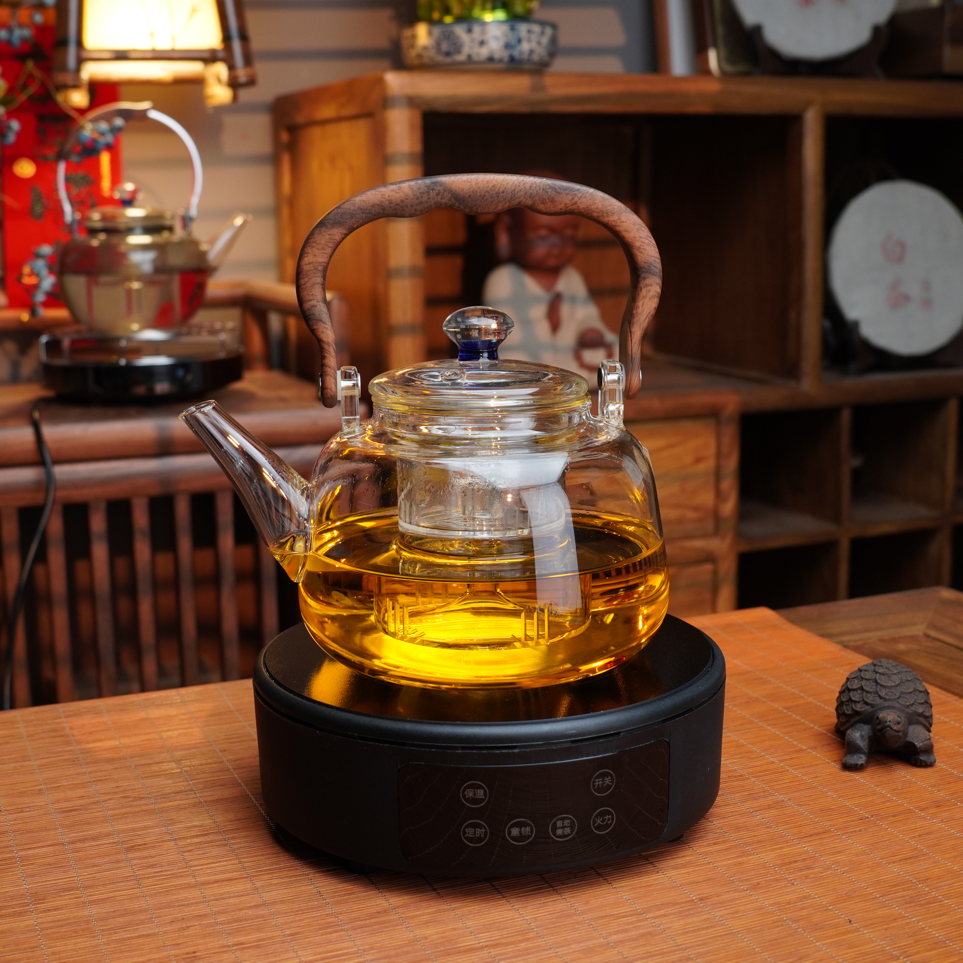 （横硕+1200ML四代星空壶）家用煮茶炉大功率1500W不挑壶玻璃养生壶