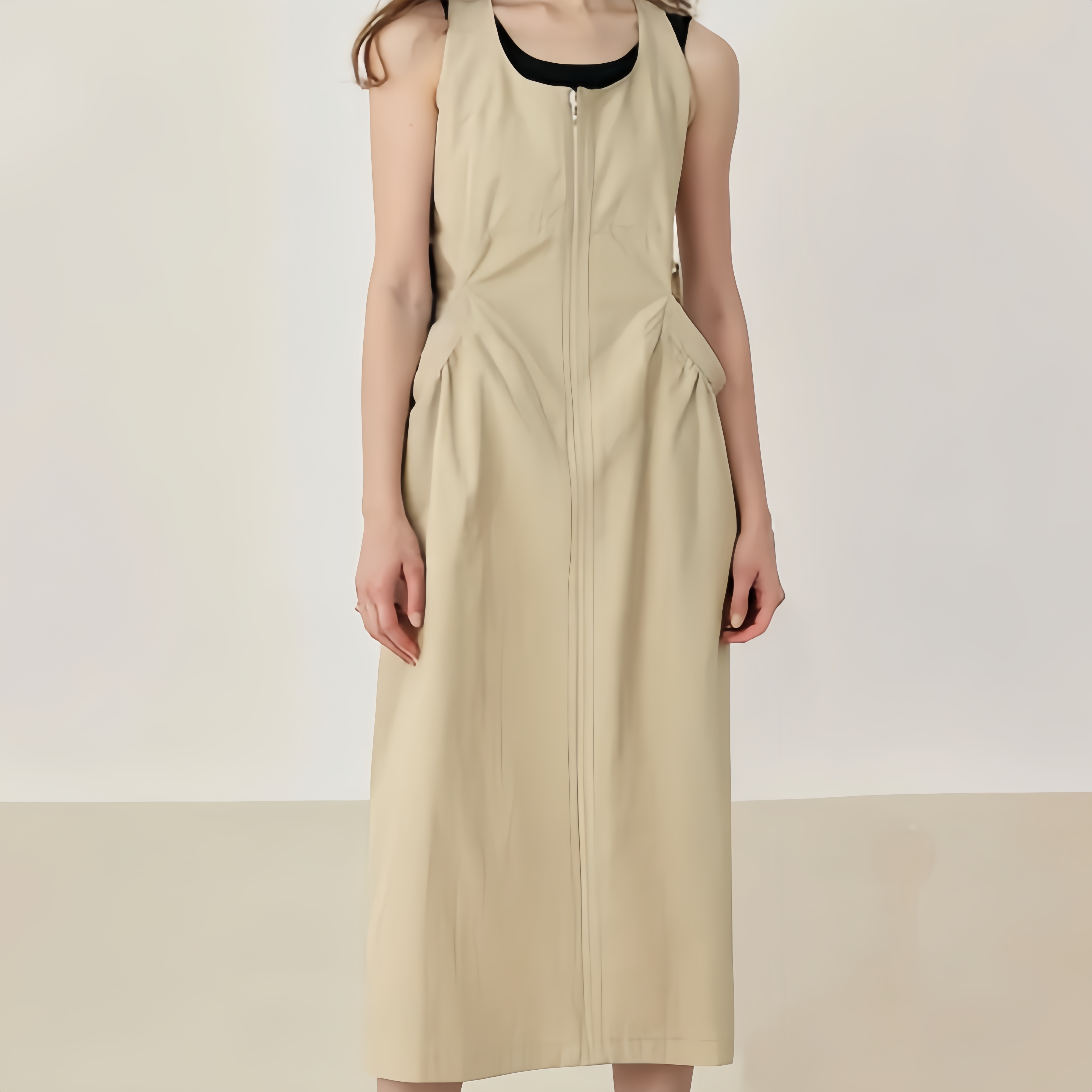 【麻花小记】夏季新款背心上衣无袖长裙时尚套装BB50159