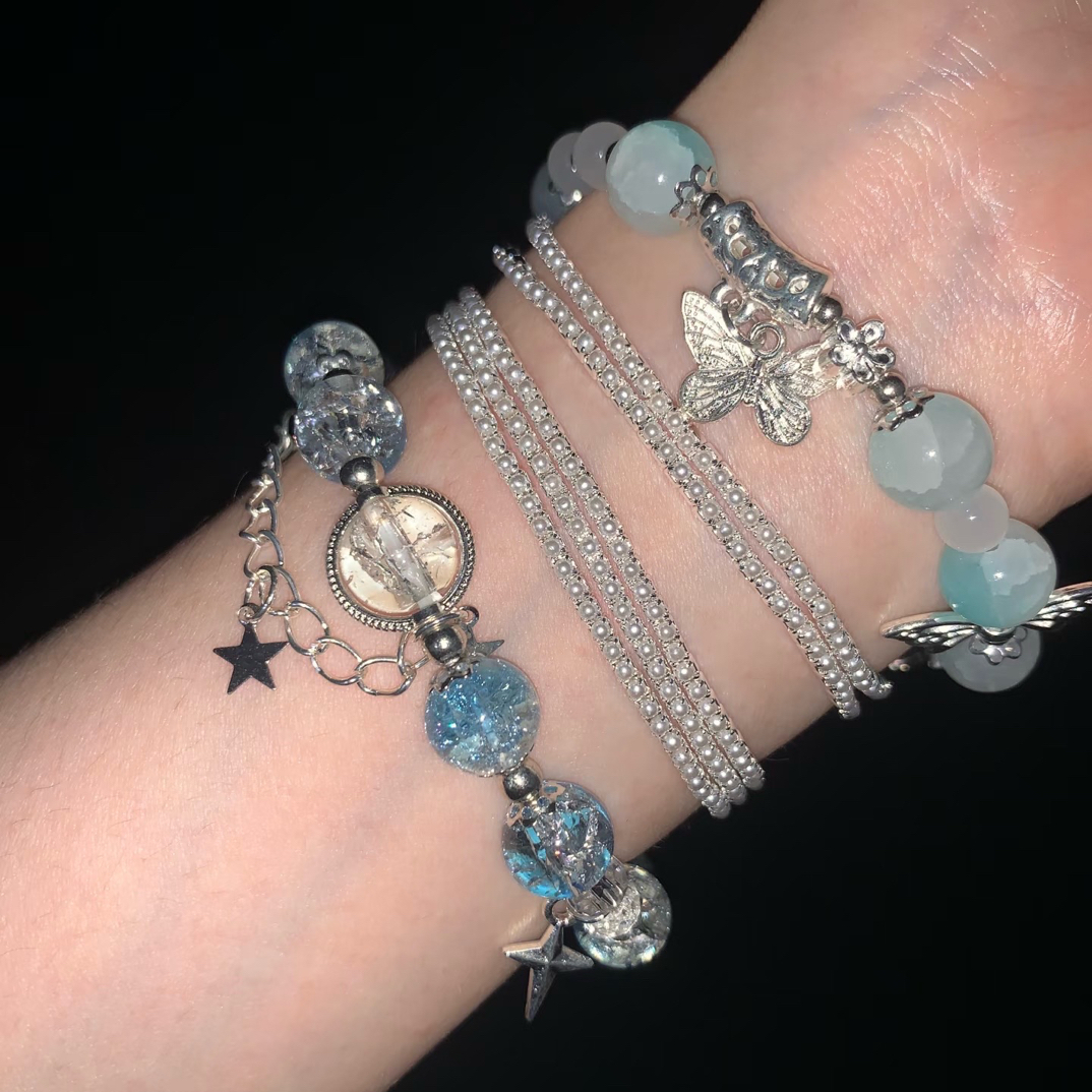 合金手链 海蓝蝶之尾手链~灵蝶鱼尾印象手链ins高级设计感