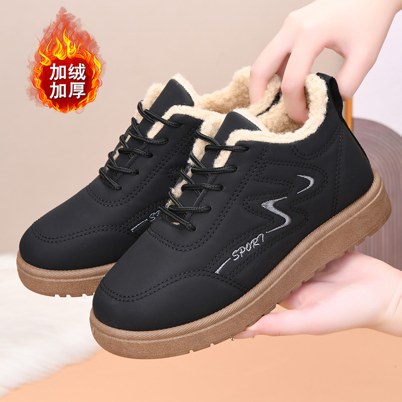 冬季女士棉鞋加绒加厚雪地靴妈妈鞋厚底保暖防滑妈妈鞋软底棉靴