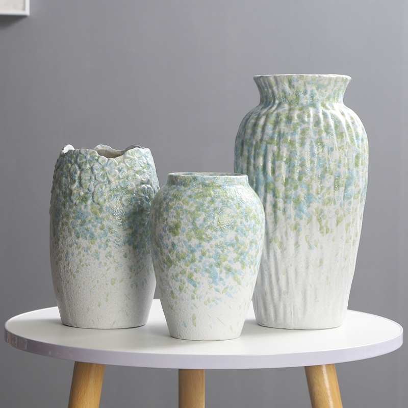 复古陶瓷花瓶无孔水养鲜花家居干花插花高颜值电视柜客厅餐桌装饰