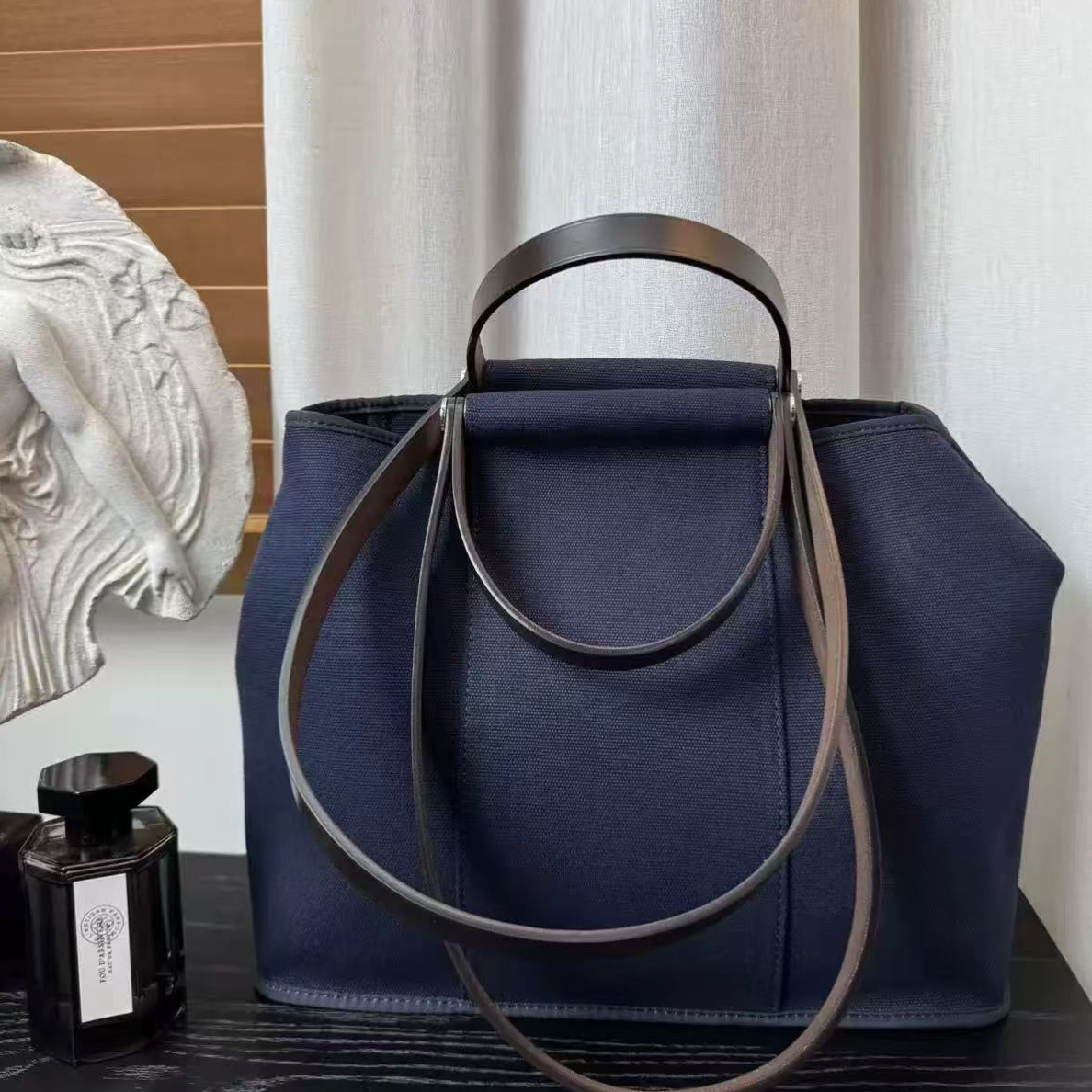 【Kayn】进口帆布中古马术包复古老钱风单肩手提托特包女士大容量