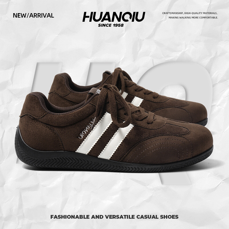 环球内增高棕色德训鞋男款2025新款秋季运动男鞋小众潮流休闲板鞋