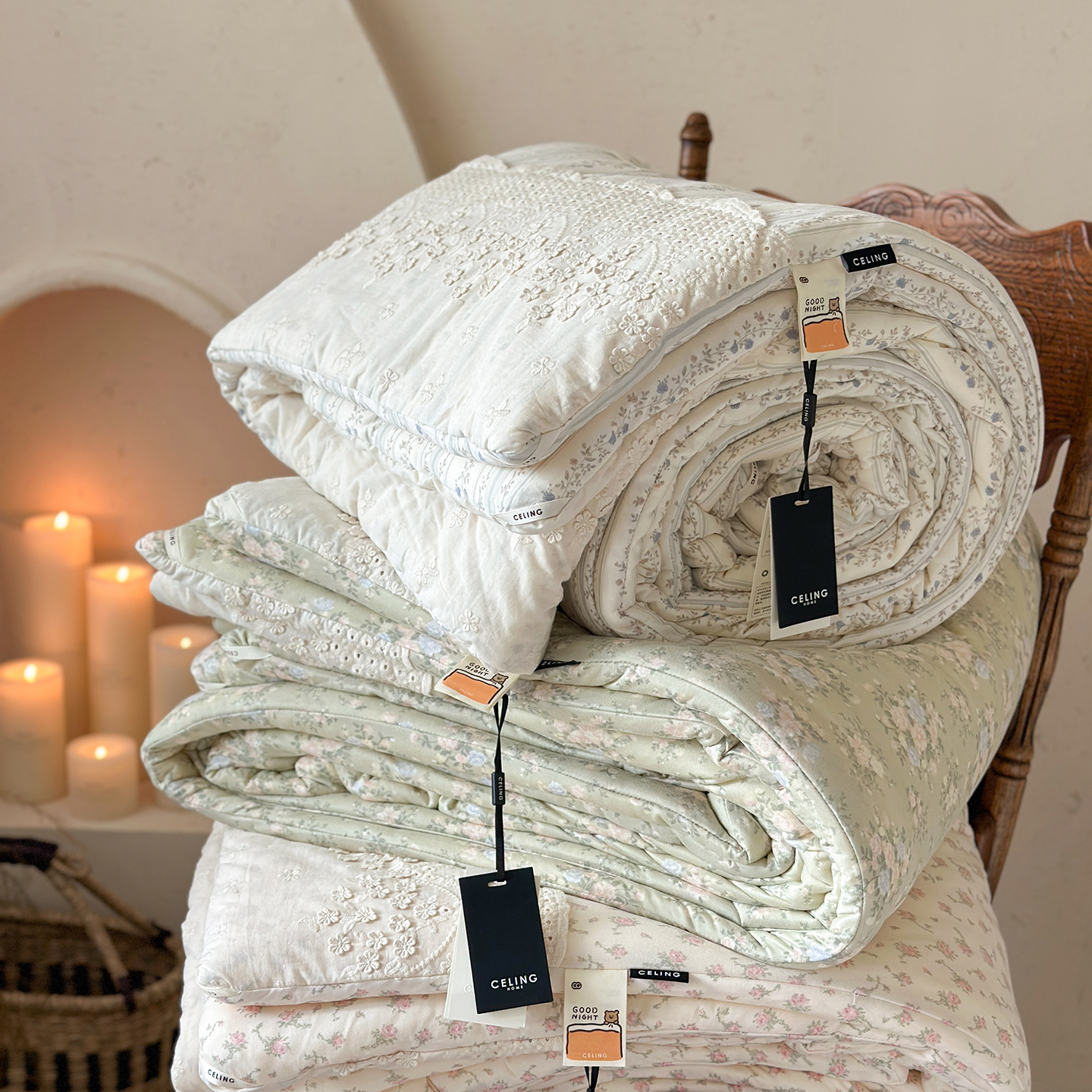 秋冬新款～超软糯法式花朵贴边针织秋冬被被子被芯春秋被可机洗