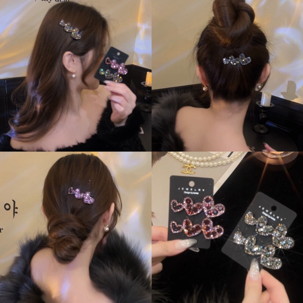 韩国轻奢爱心发夹新年精致刘海夹复古气质甜美碎发夹