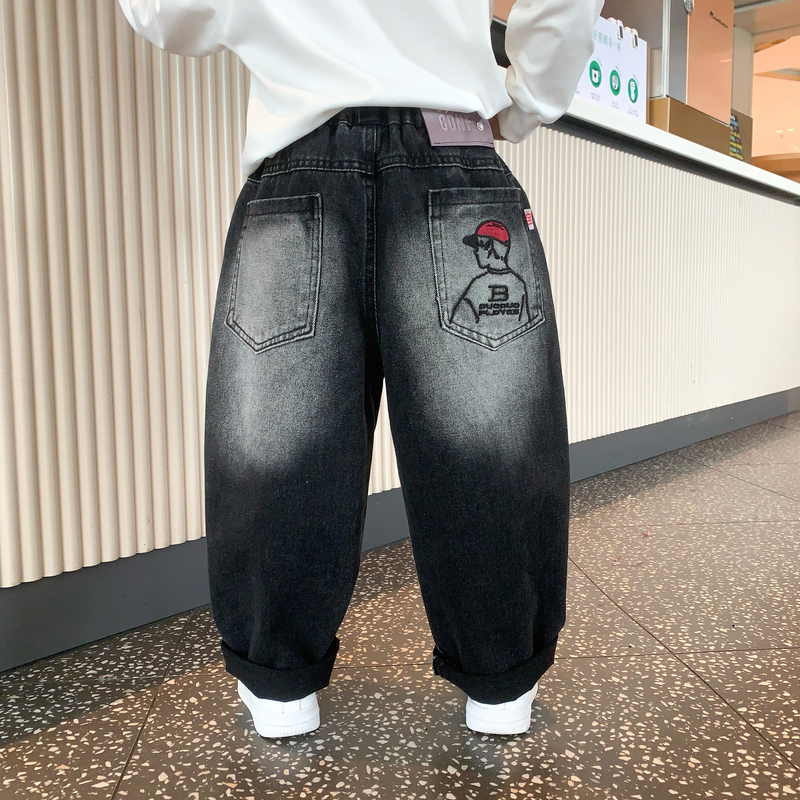 男童牛仔裤2025新款秋季男宝宝儿童裤子小男孩潮酷炸街长裤春秋装
